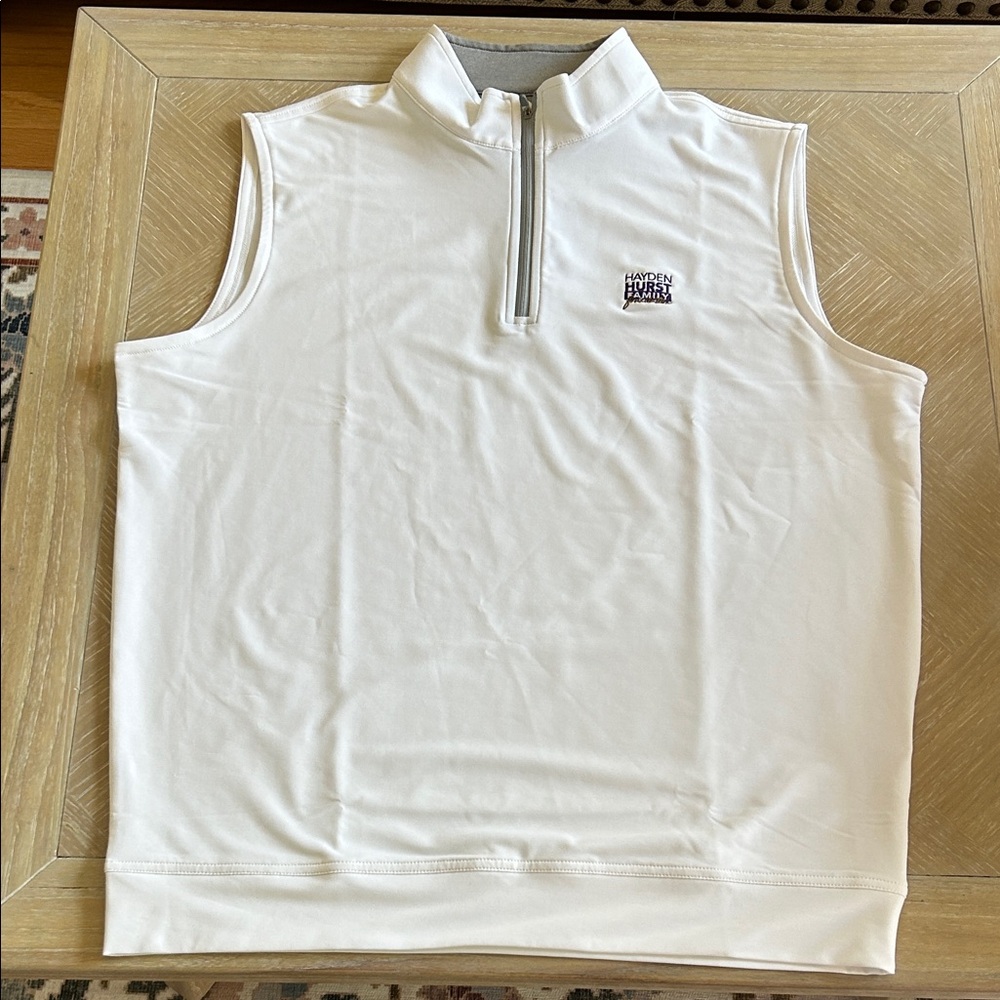 Peter Millar White and Gray Golf Vest with Tag